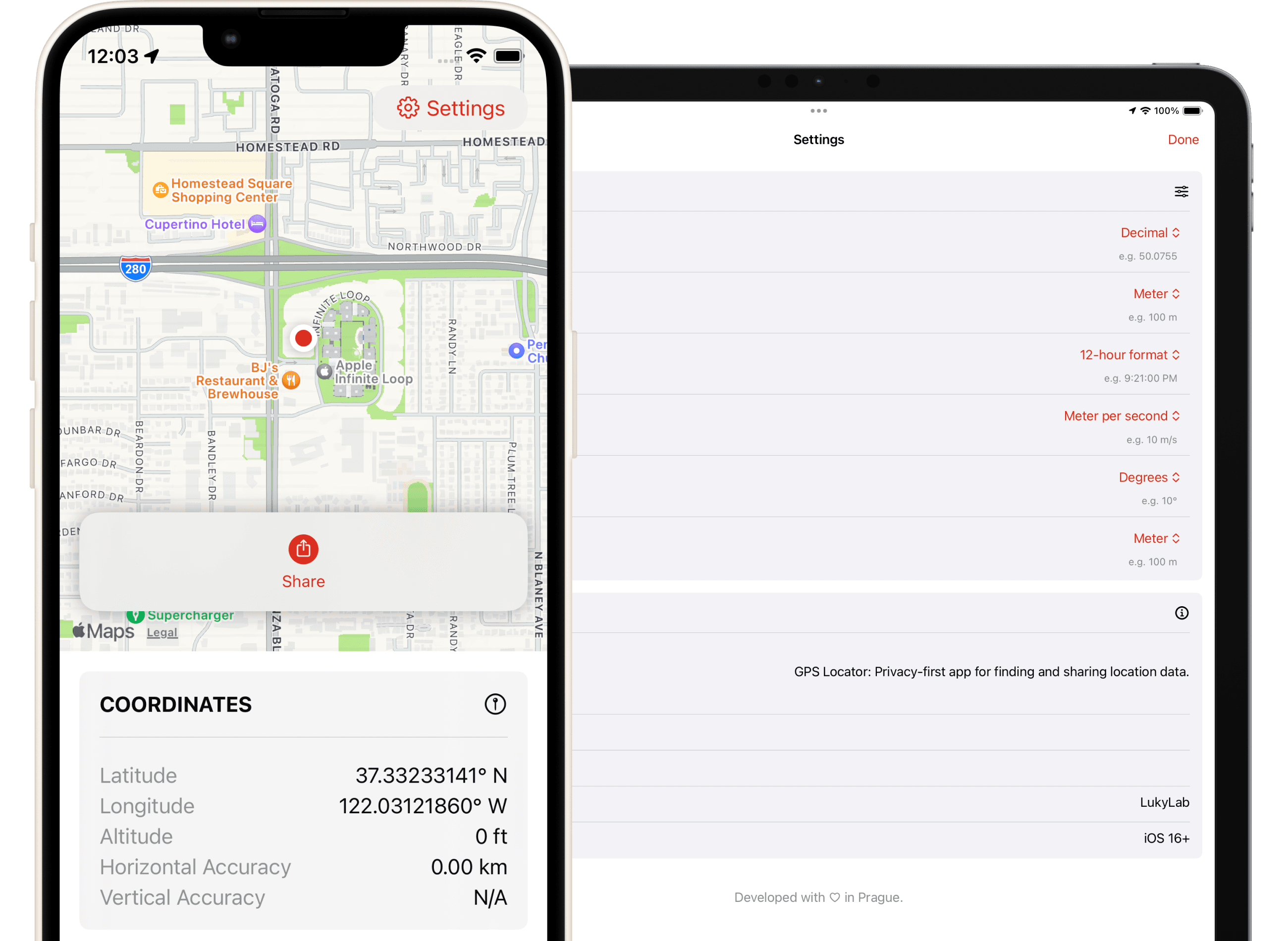 My Location – GPS Coordinates Preview